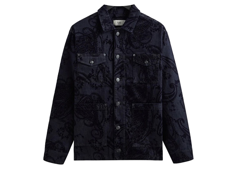 Kith Flocked Denim Willoughby Chore Jacket Dark Indigo - FW22