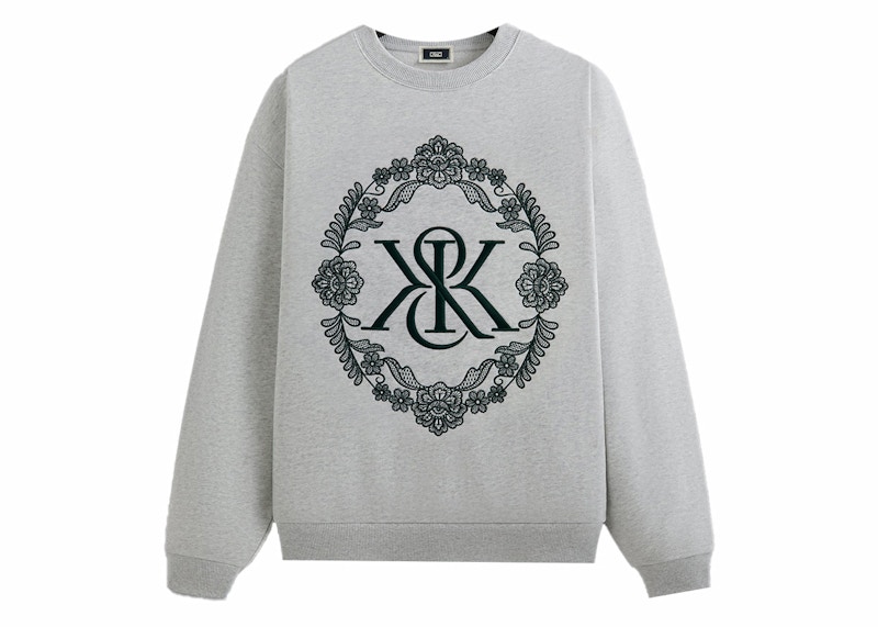 Kith Floral Lace Nelson Crewneck (FW24) Light Heather Grey