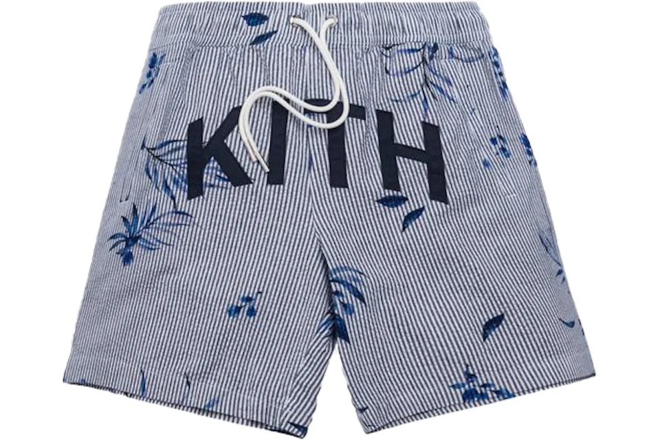 Kith Floral Print Seersucker Shorts Blue