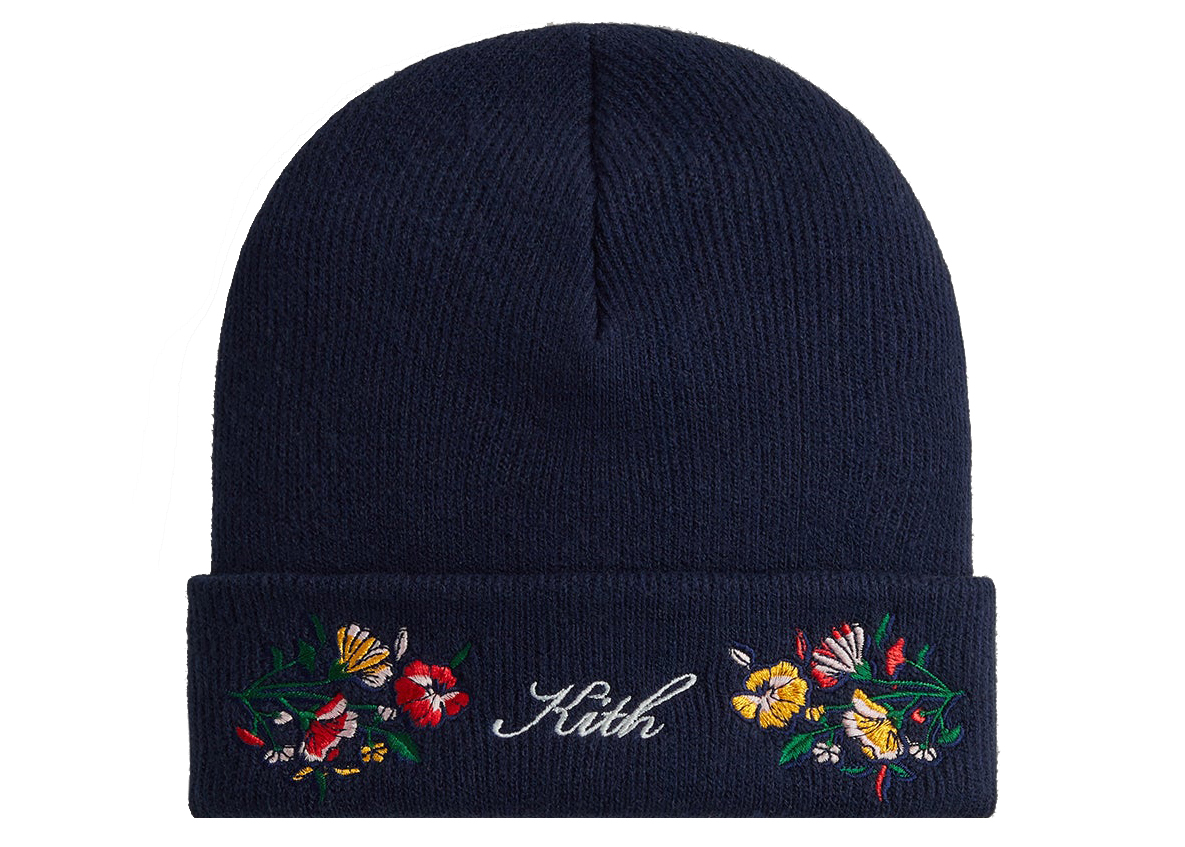 Pre-owned Kith Floral Script Beanie Nocturnal | ModeSens