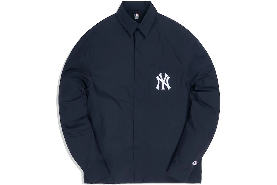 Kith For Major League Baseball New York Yankees Collared Buttondown Shirt Navy