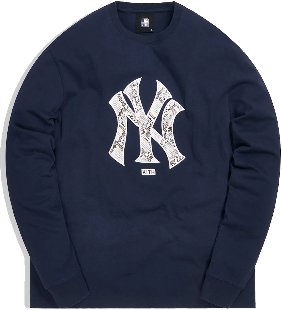 Kith For Major League Baseball New York Yankees Snake Logo L/S Tee Navy ...