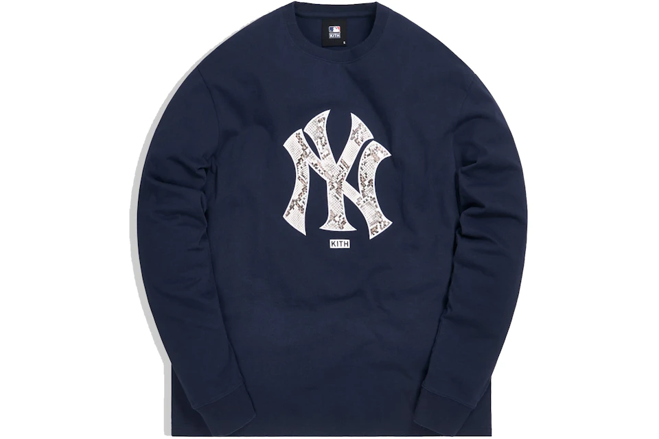 Kith For Major League Baseball New York Yankees Snake Logo L/S Tee Navy