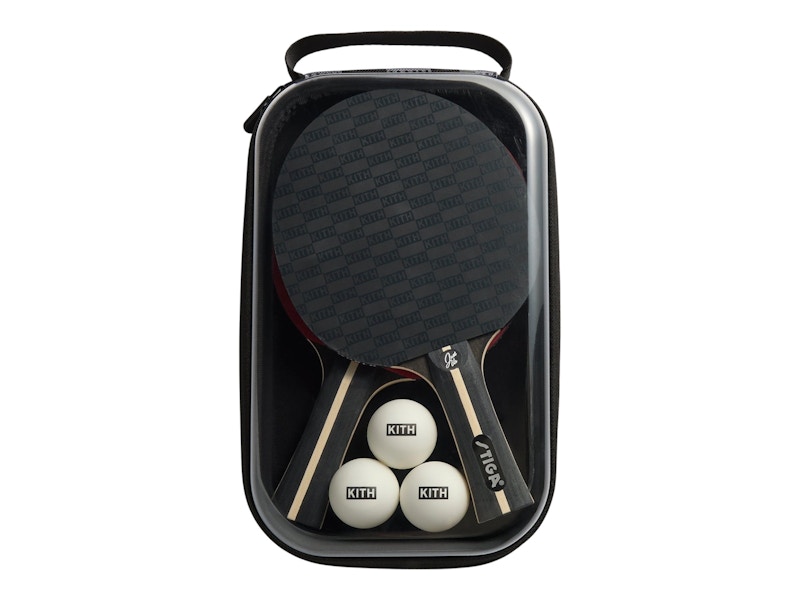 Kith For Stiga Premium-Tischtennis-Set für 2 Spieler, Schwarz/Rot