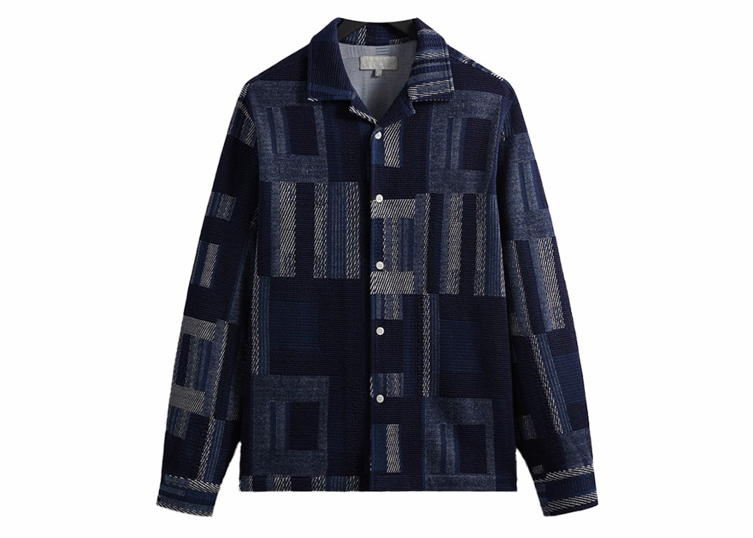 Pre-owned Kith Geometric Knit Cohen Shirt Nocturnal