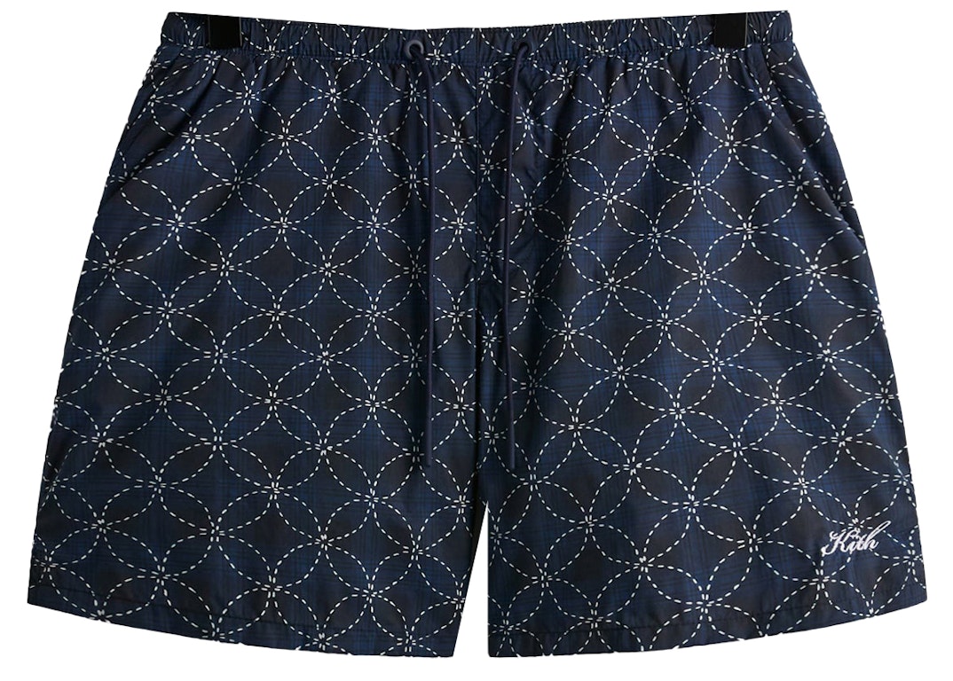 Pre-owned Kith Geometric Stitch Active Swim Short Nocturnal