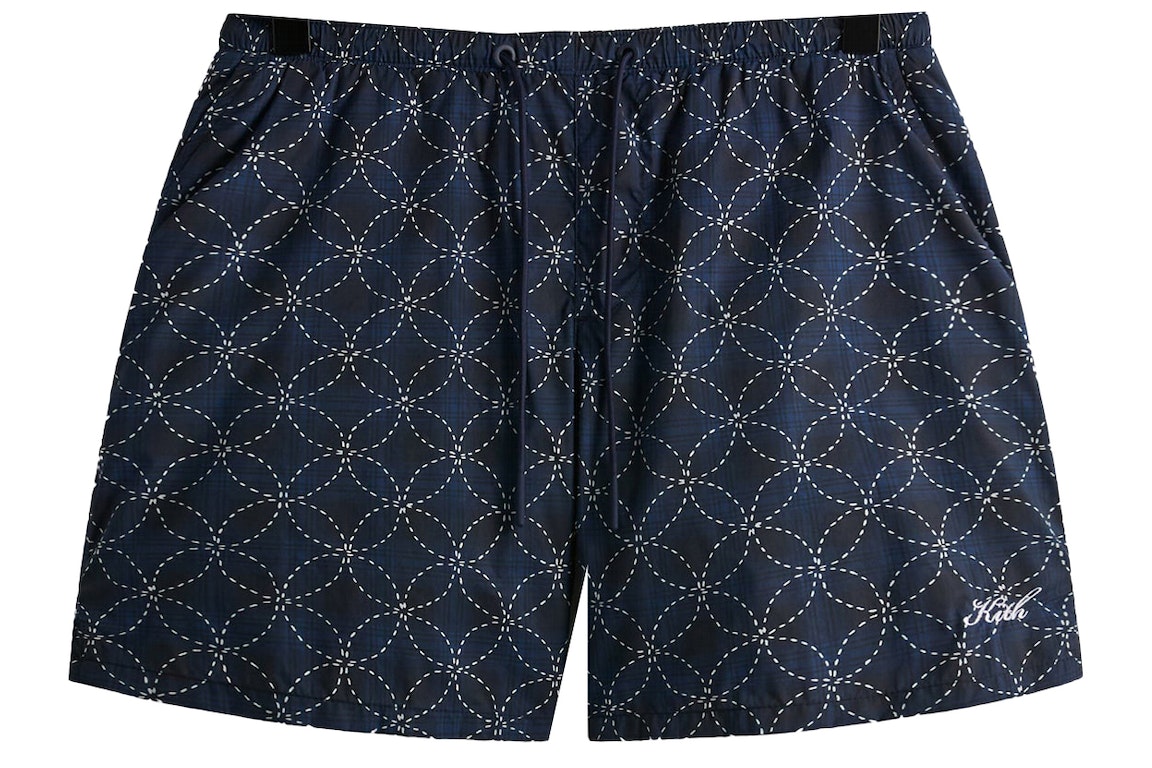Pre-owned Kith Geometric Stitch Active Swim Short Nocturnal