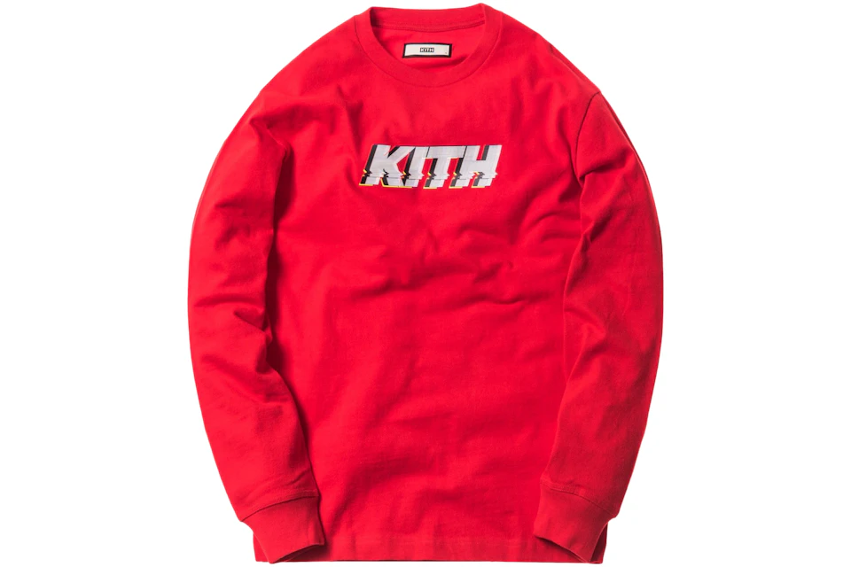 Kith Glitch LS Tee Red