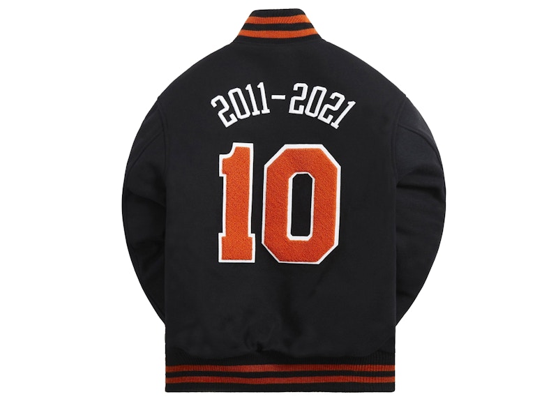 Kith Golden Bear for New York Knicks Varsity Jacket Black Men's