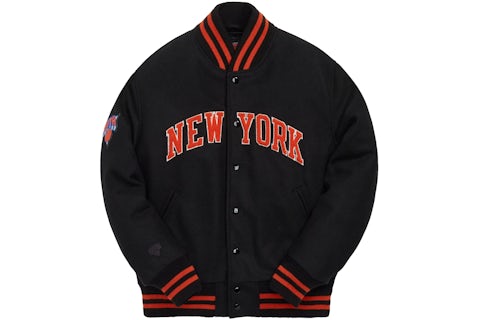 Kith Golden Bear for New York Knicks Varsity Jacket Black Hombre