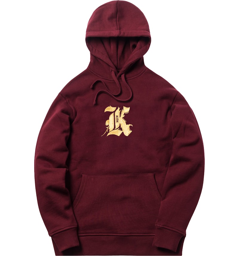 Kith Gothic K Hoodie Burgundy Men's - FW18 - US Kith Gothic K Hoodie Burgundy Men's - FW18 - US