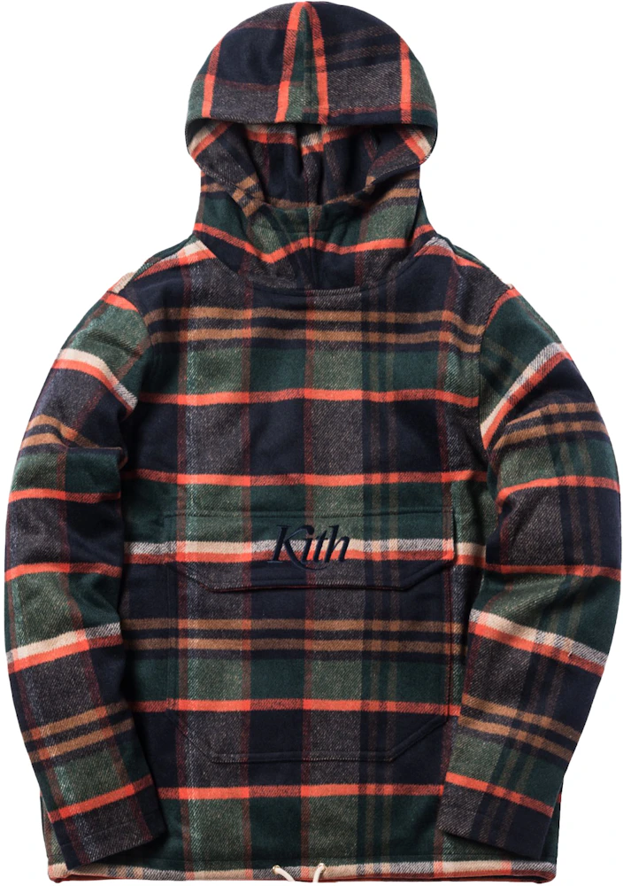 Kith Harrison Plaid Flannel Hooded Pullover Green/Brown Men's - FW18 - US
