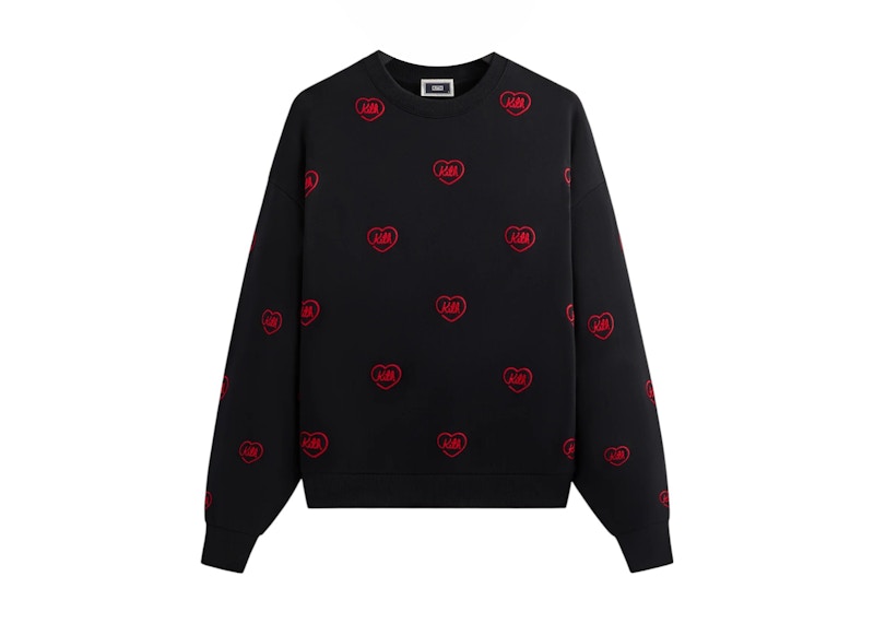 関税込【KITH】Heart Nelson Crewneck Kith Heart Nelson Crewneck Black Men's - SS25 - US