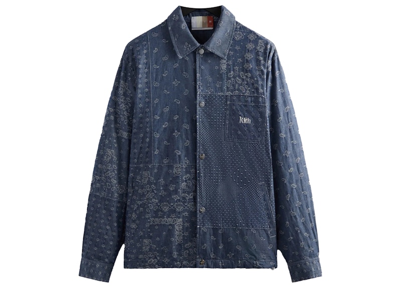 Kith Japanese Patchwork Jacquard Coaches Jacket Light Indigo Men's