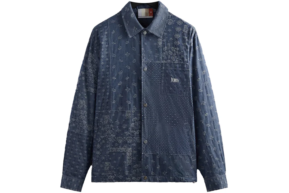 Kith Japanese Patchwork Jacquard Coaches Jacket Light Indigo Men's ...