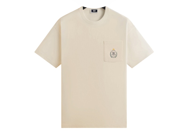 Pre-owned Kith Men's K&k Crest Pocket Tee Shirt In Sandrift