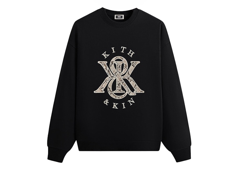 関税込み★KITH★K&K Python Nelson Crewneck Kith K&K Python Nelson Crewneck - Black