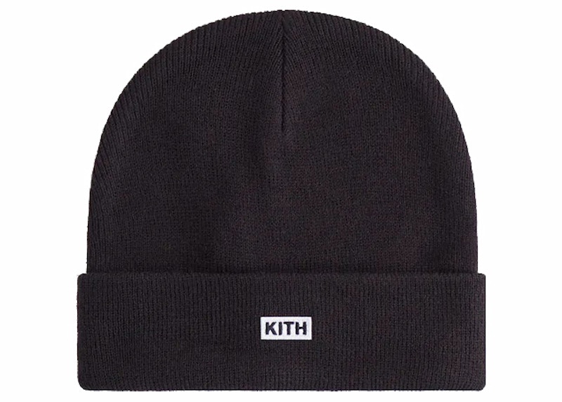 Kith Kids Classic Logo Classic Rib Beanie Black