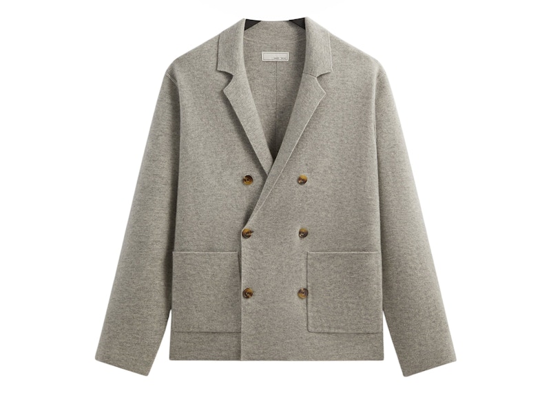 Pre-owned Kith Men's & Kin Cashmere Raya Double Breasted Blazer In Medium Heather Grey In Gray