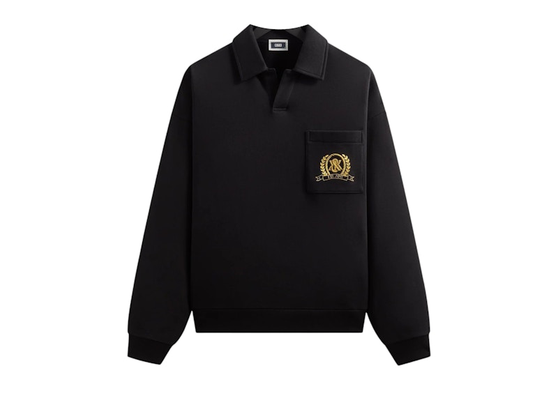 Kith & Kin Crest Gilded Crest Collared Rugby Black