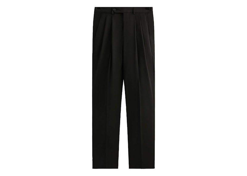 Kith & Kin Tropical Wool Kylan Pleated Trouser Black