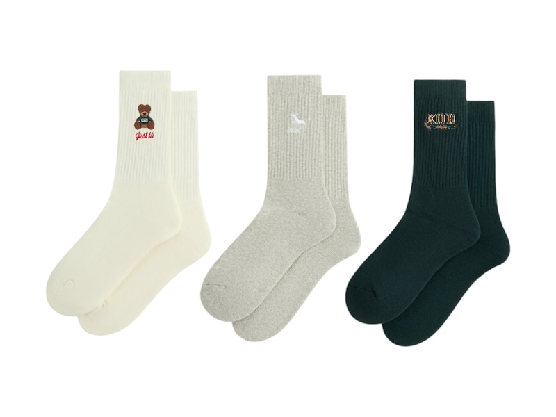 Pre-owned Kith Mas 3 Pack Crew Socks In Multi
