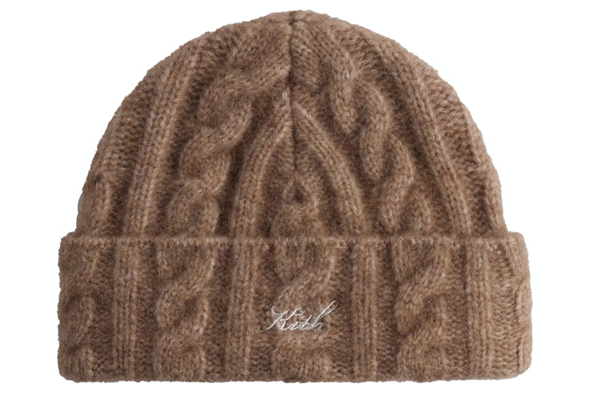 Pre-owned Kith Mas Cable Knit Beanie Quicksand