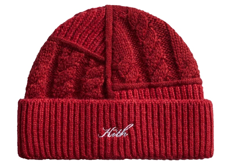 Pre-owned Kith Mas Cotton Combo Block Beanie In Fury In Red