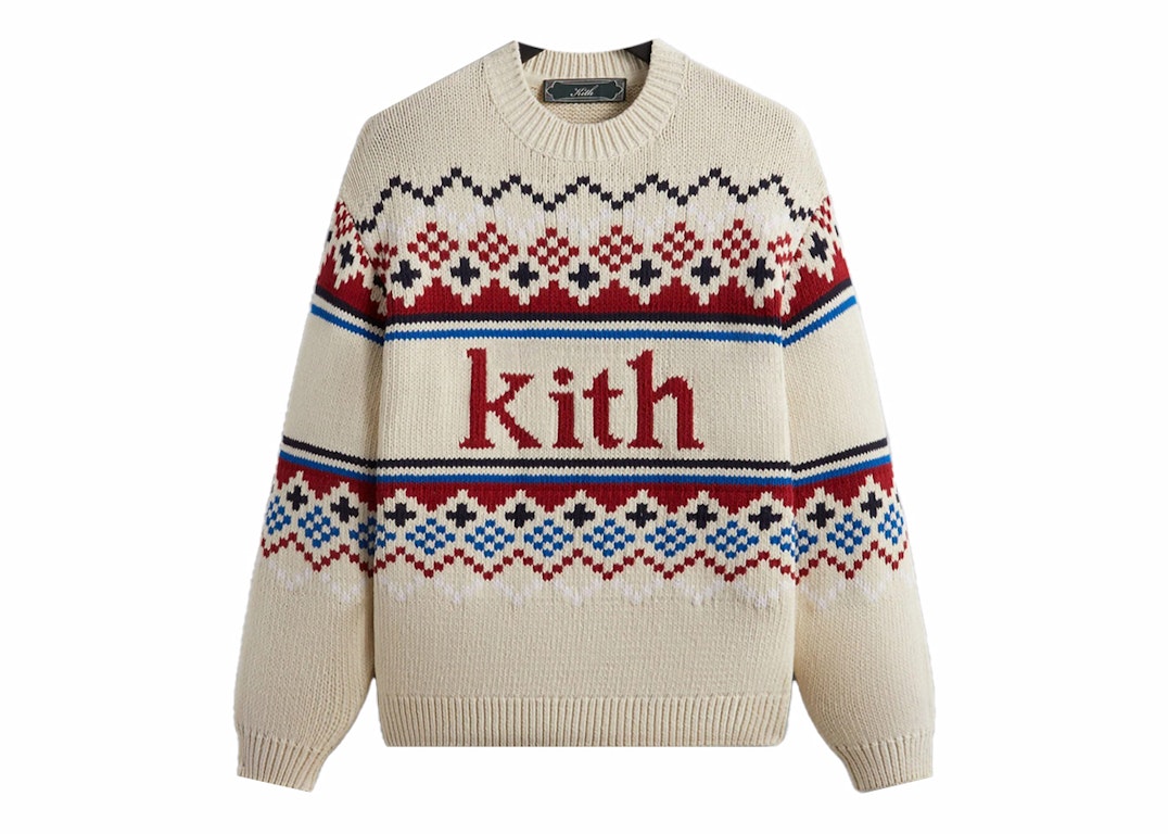 Pre-owned Kith Mas Fairisle Sweater Sandrift