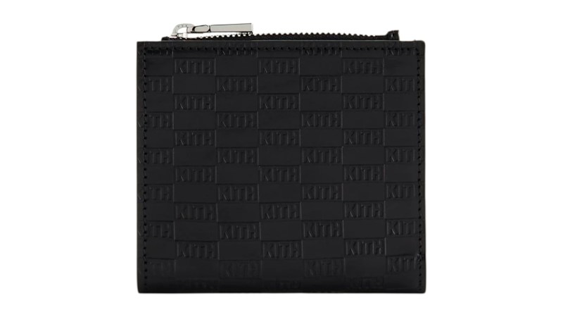 Kith Kithmas Monogram Leather Snap Wallet Black