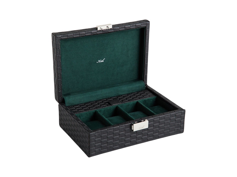 Pre-owned Kith Mas Monogram Saffiano Leather Watch Box In Black