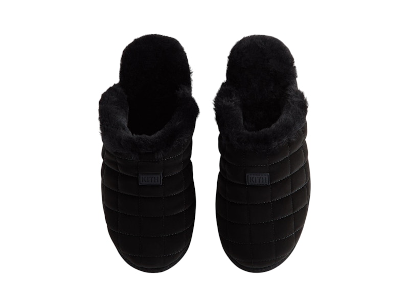 Pre-owned Kith Mas Puffed Logo Slippers In Black