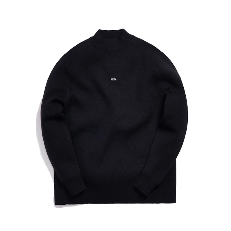 Kith Knit L/S Mock Neck Black Men's - FW19 - US