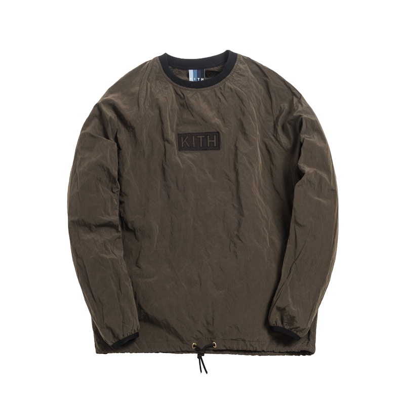 ジャケット・アウター KITH L/S CRINKLE NYLON JOHNSON CREWNECK Kith L/S Crinkle Nylon Johnson Crewneck Black Olive Men's - SS19 - US