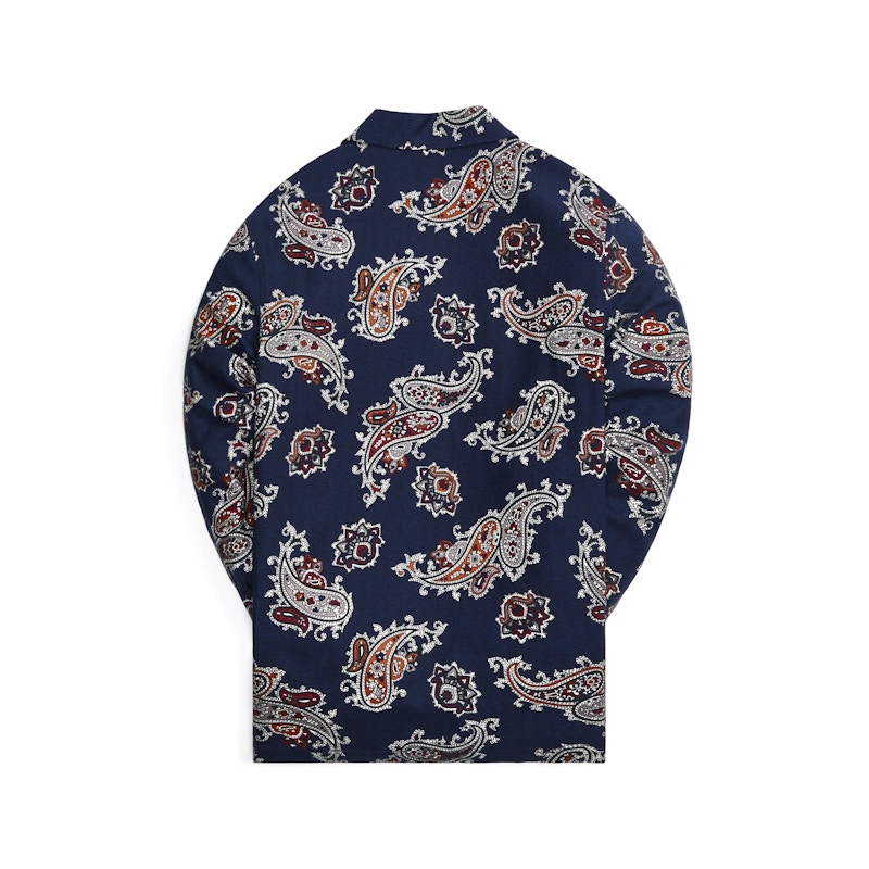 Kith L/S Thompson Printed Camp Collar Silk Cotton Shirt Nocturnal