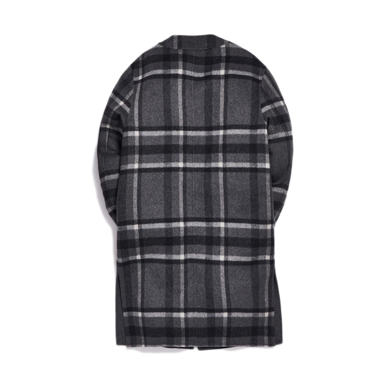 Kith Large Check Reversible Becker Wool Coat Charcoal Men's - FW19