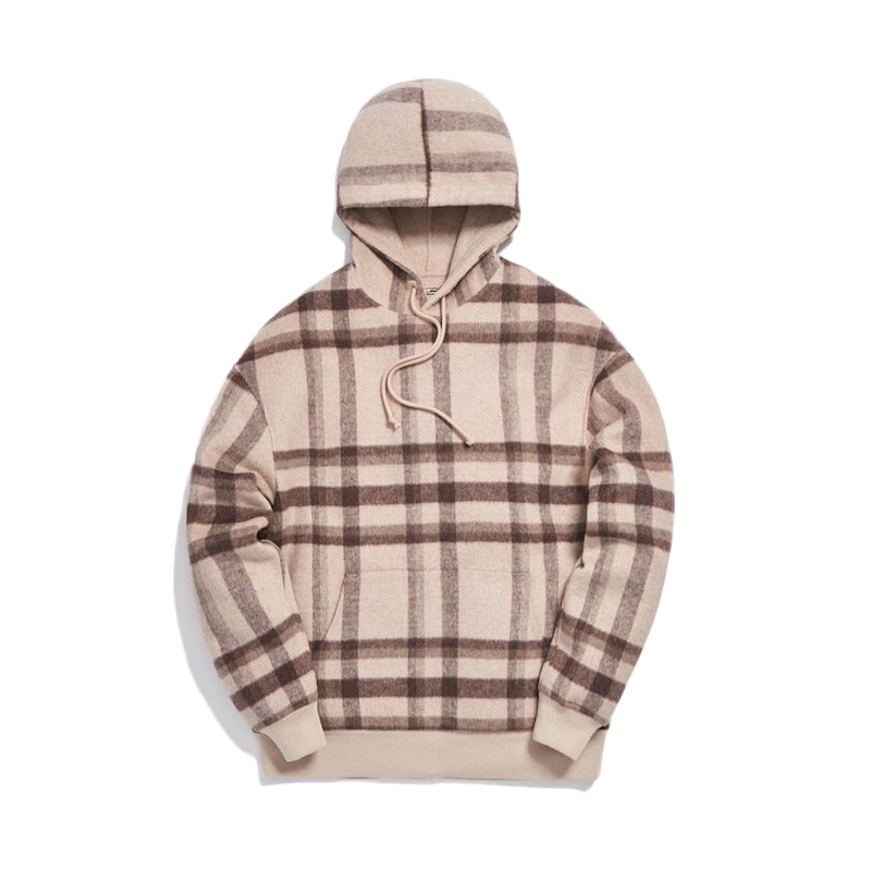 Kith Large Wool Check Williams II Hoodie Beige Men's - FW19 - US