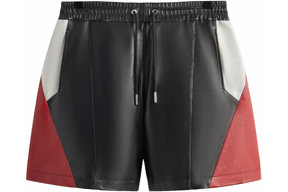 Kith Leather Curtis Panelled Short Black Men's - FW23 - US