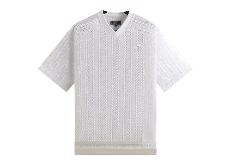 KITH NYC キスニューヨークシティ 25SS Leon Short Sleeve Lace Combo Jersey レオン ショートスリーブ レースコンボジャージー 25071060001720 M WHITE 半袖 Tシャツ ゲームシャツ トップス【中古】【KITH NYC】 Kith Leon Short Sleeve Lace Combo Jersey White Men's - SS25 - US