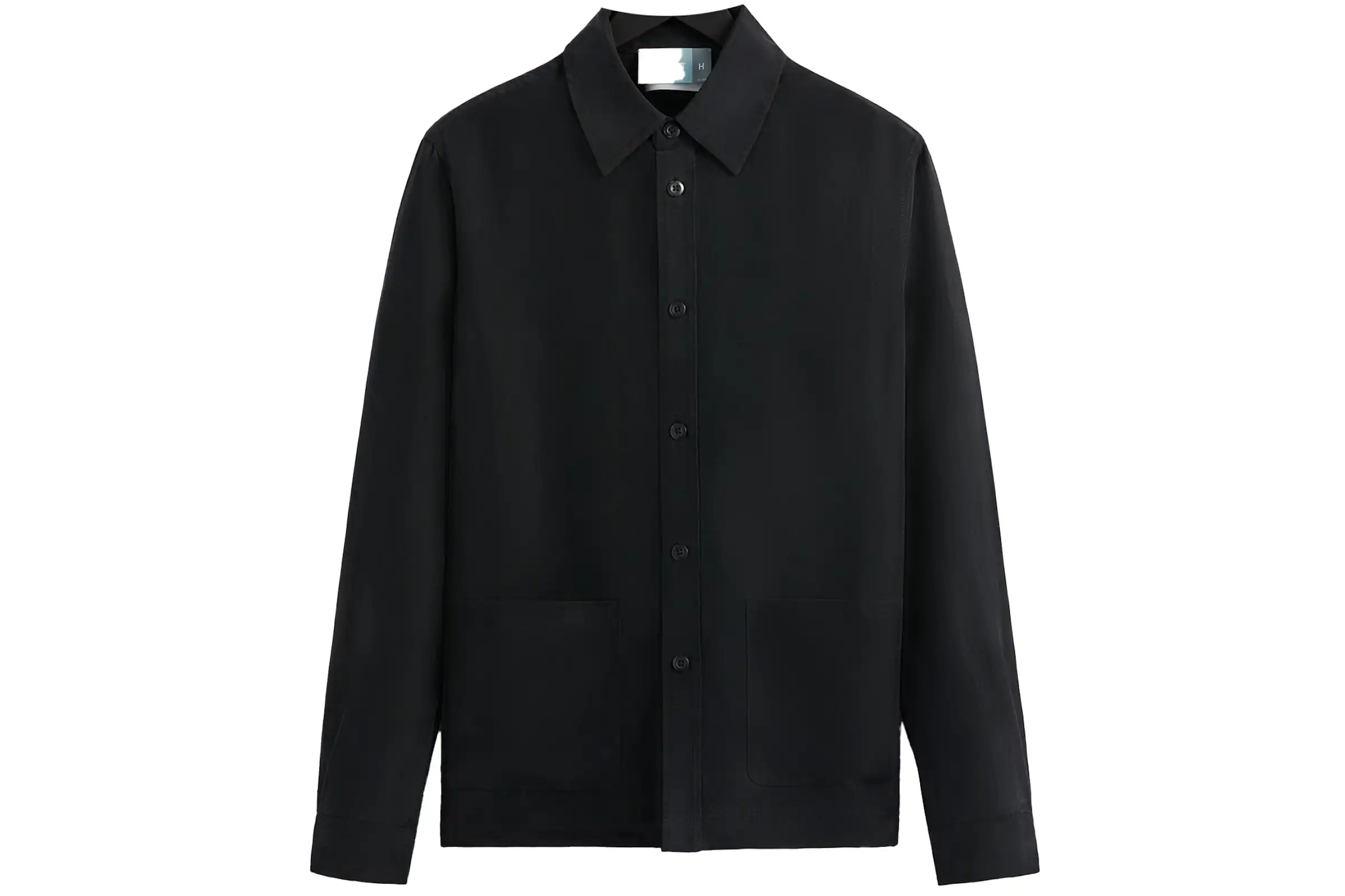 Kith Linen L/S Boxy Collared Overshirt Black - SS23 - ES