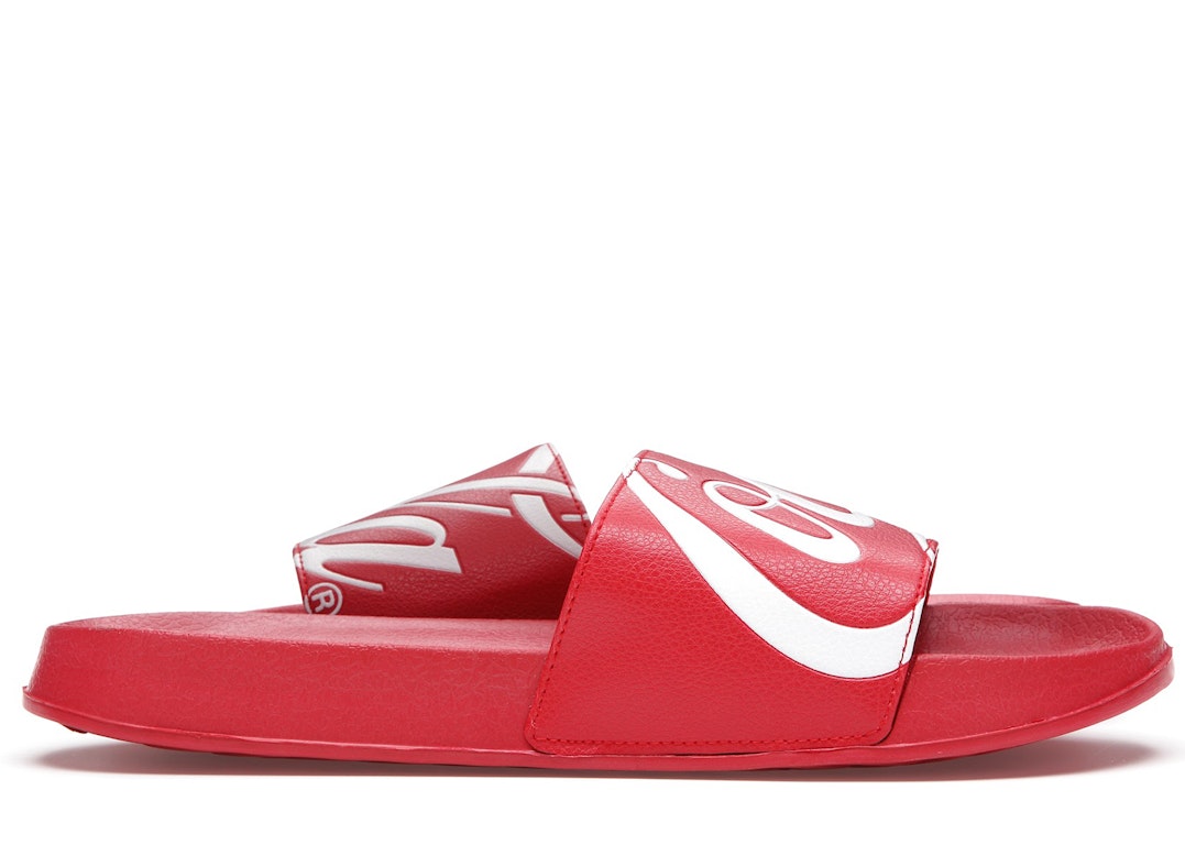 Pre-owned Kith Logo Slides Coca Cola Red In Red/white