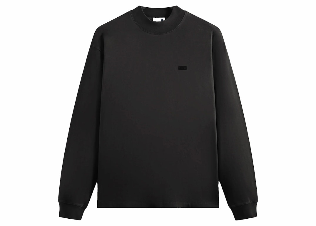 Pre-owned Kith Long Sleeve Mock Neck Lax Tee Black