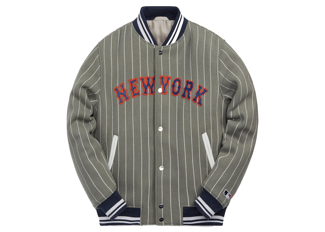 Pre-owned Kith Mlb For New York Mets Wool Bomber Jacket Concrete