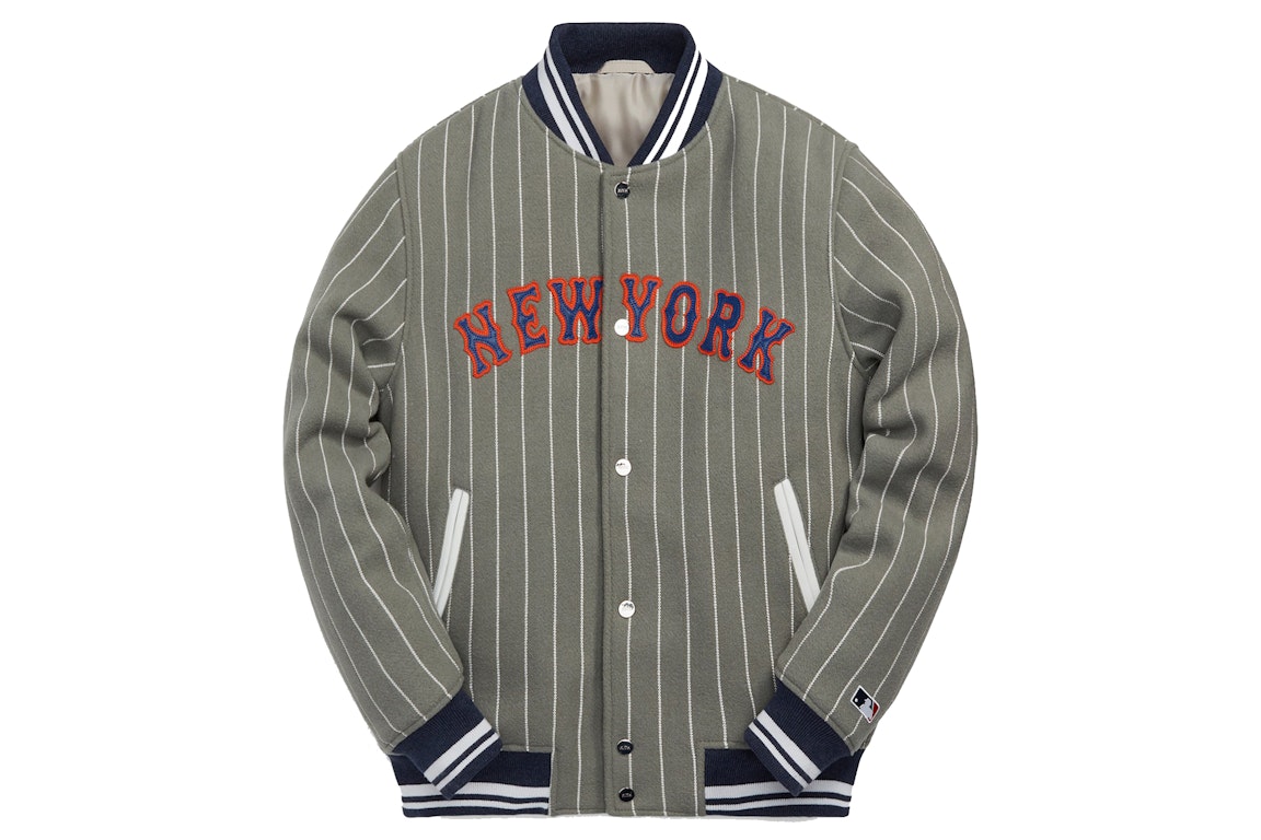 Pre-owned Kith Mlb For New York Mets Wool Bomber Jacket Concrete