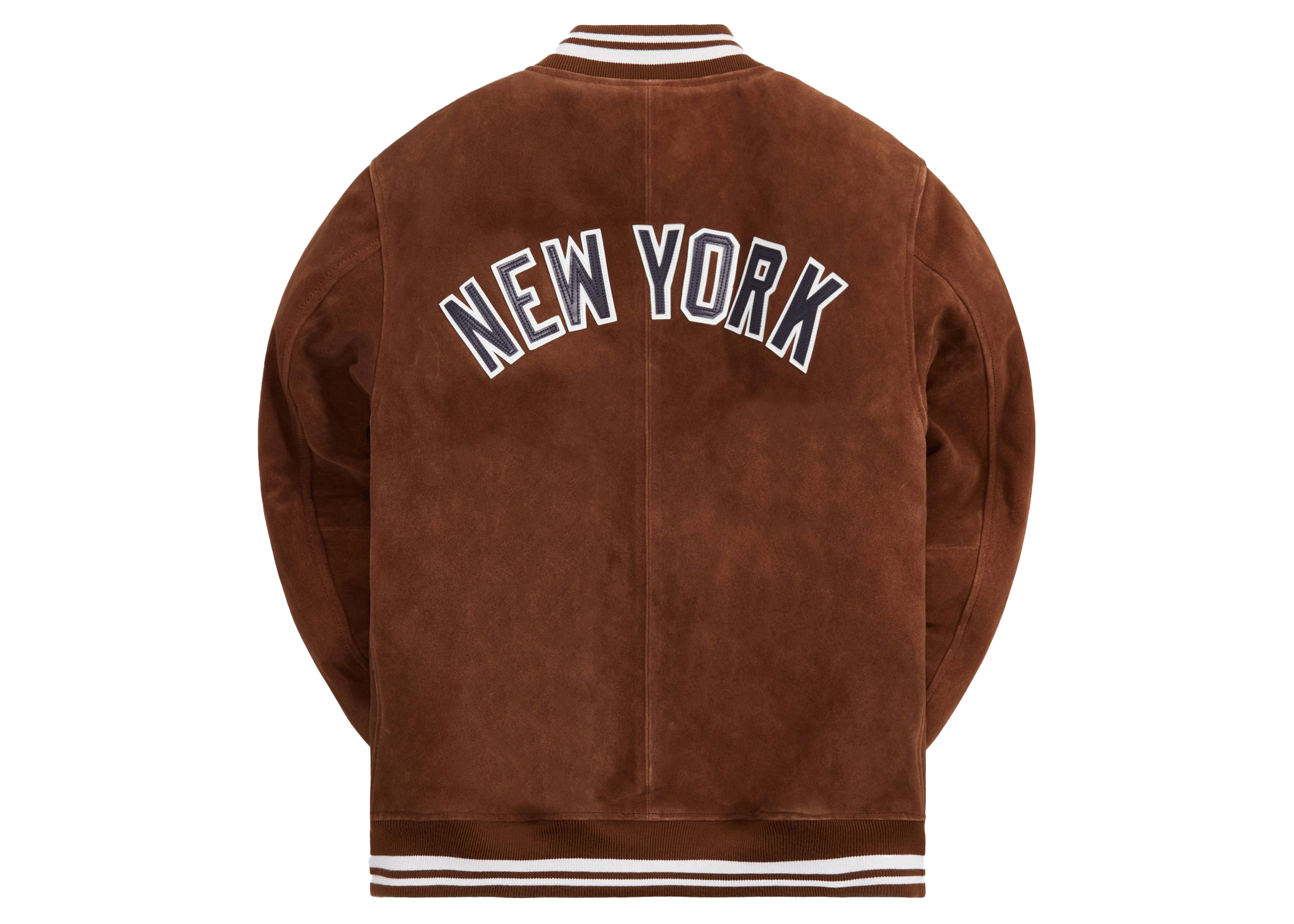Kith MLB for New York Yankees Suede Bomber Jacket Chestnut Men's 