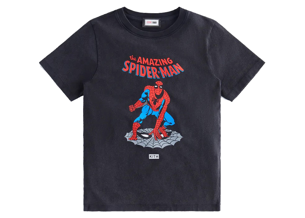 Kith Marvel Kids Spider-Man Allies Vintage Tee Black