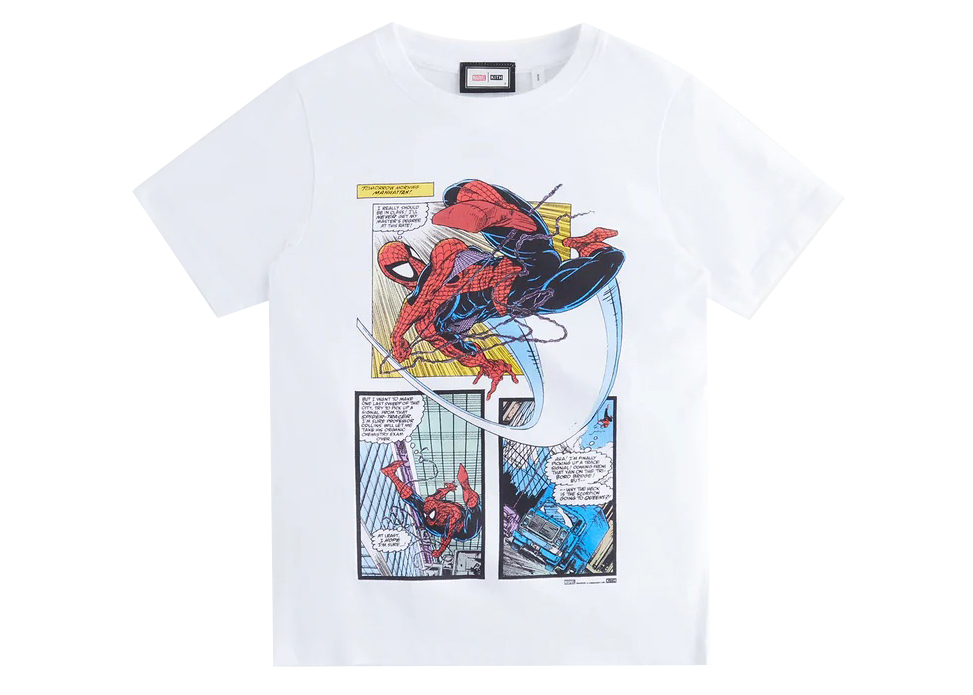 Kith Marvel Kids Spider-Man New York City Vintage Tee White - SS22 