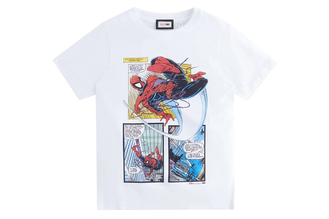 Pre-owned Kith Marvel Kids Spider-man New York City Vintage Tee White