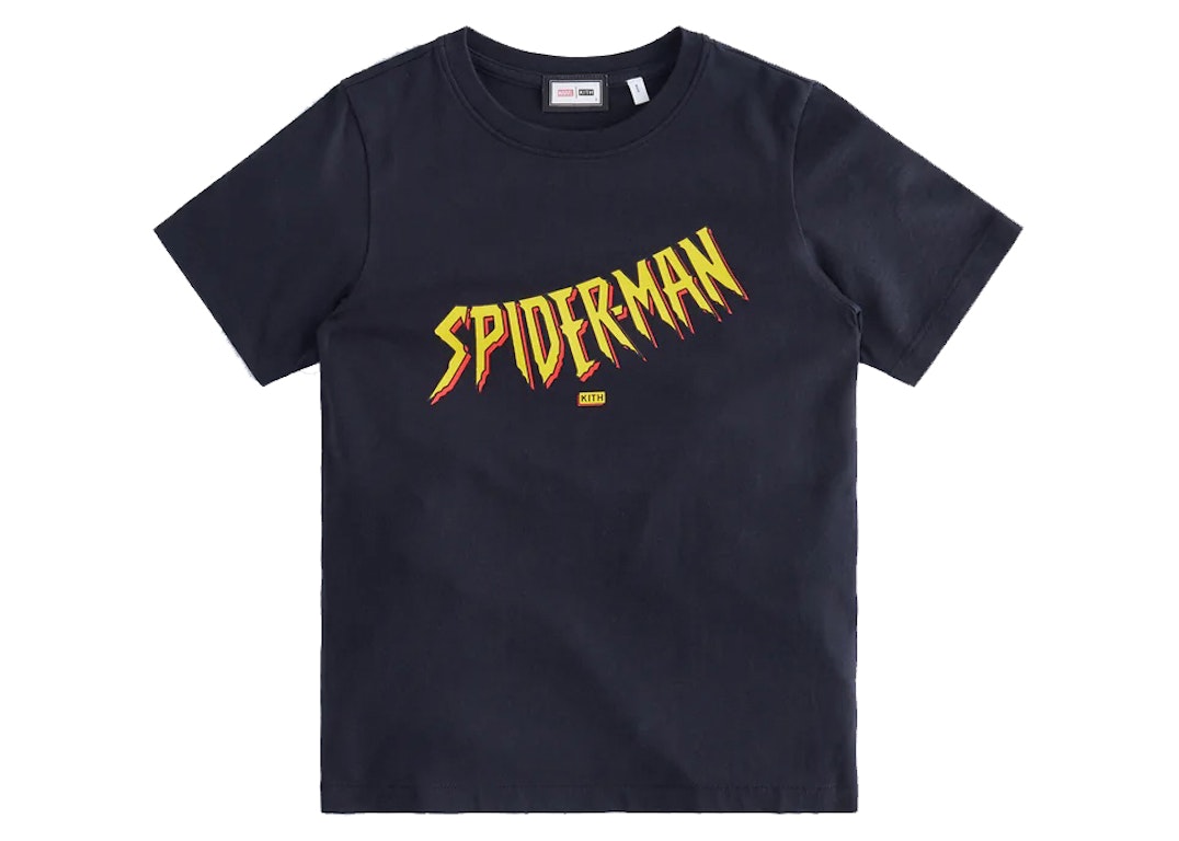 Pre-owned Kith Marvel Kids Spider-man Timeline Classic Tee Black