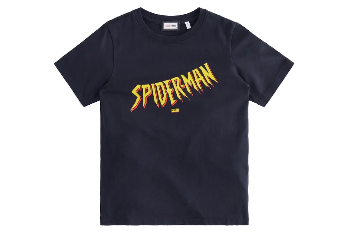 Pre-owned Kith Marvel Kids Spider-man Timeline Classic Tee Black